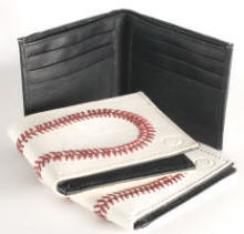 Baseball Leather Wallets with red stiching great gift for a baseball fan